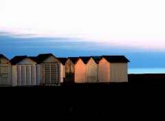 Fonds d'cran Nature cabanes de plage a ouistreham normandie