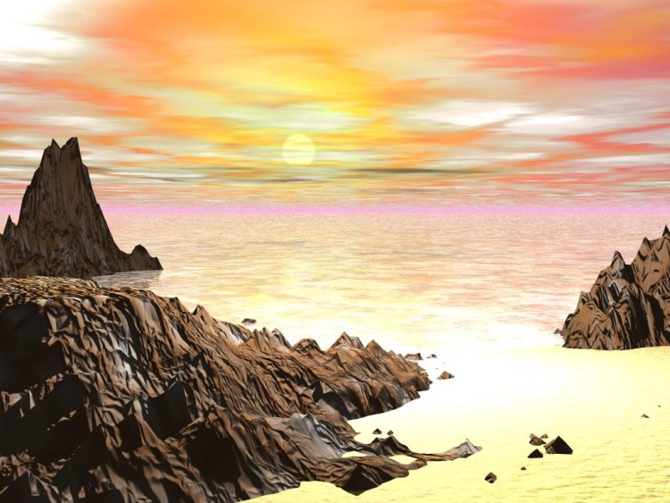 Wallpapers Digital Art 3D - Terragen coucher de soleil