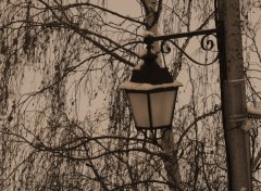 Fonds d'cran Nature lampadaire sous la neige