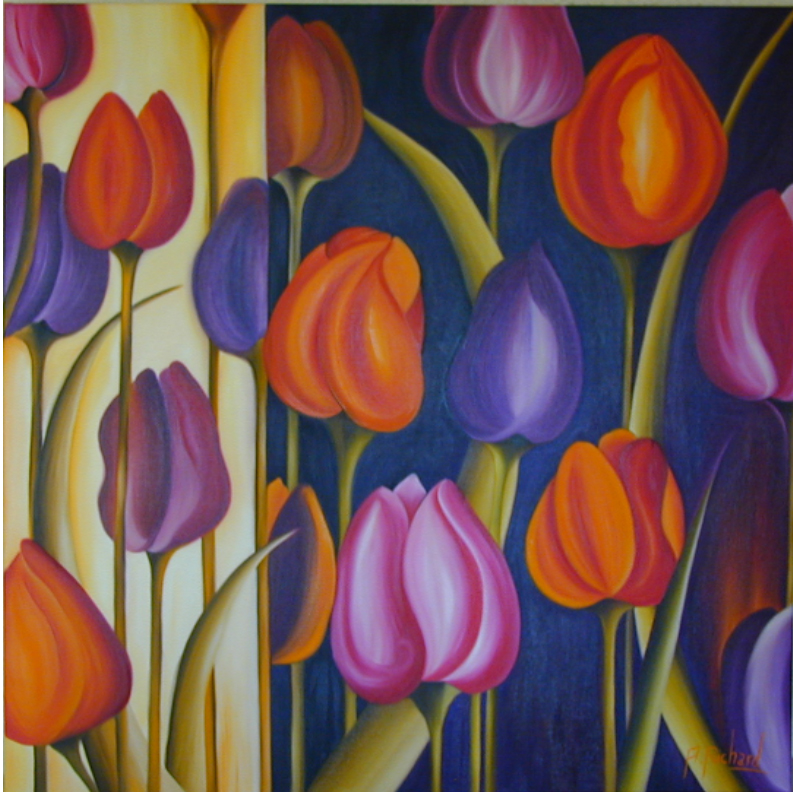 Wallpapers Art - Painting Flowers Chant de Tulipes