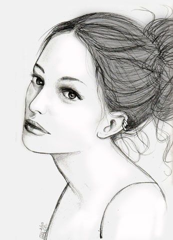 Wallpapers Art - Pencil Portraits Camille autoportrait