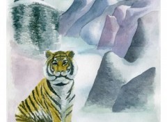 Fonds d'cran Art - Peinture Tigre des montagnes.