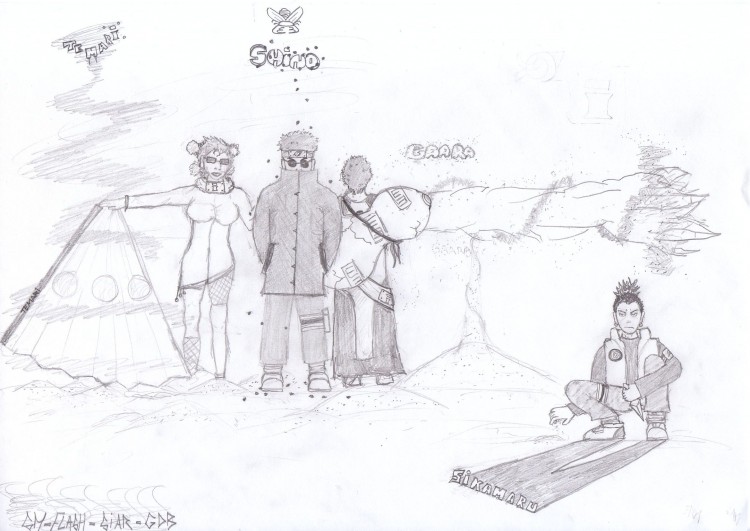 Fonds d'cran Art - Crayon Manga - Naruto naruto team