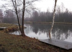 Fonds d'cran Nature Etang de pche en hiver