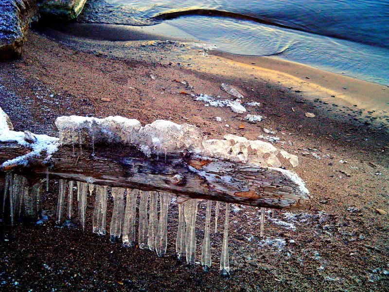 Wallpapers Nature Saisons - Winter planche gelee sur le bord du lac st-Jean