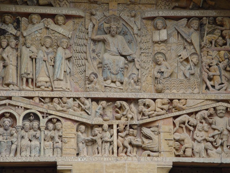 Fonds d'cran Constructions et architecture Dcorations Le tympan de Sainte-Foy de Conques