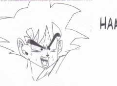 Fonds d'cran Art - Crayon Sangoku s'entrainant dans le vaisseau qui le mne sur Namek