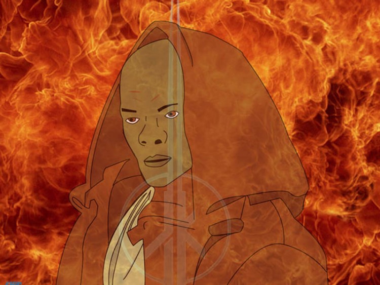 Wallpapers Movies Star Wars : Episode III - Revenge of the Sith Mace Windu On Fire