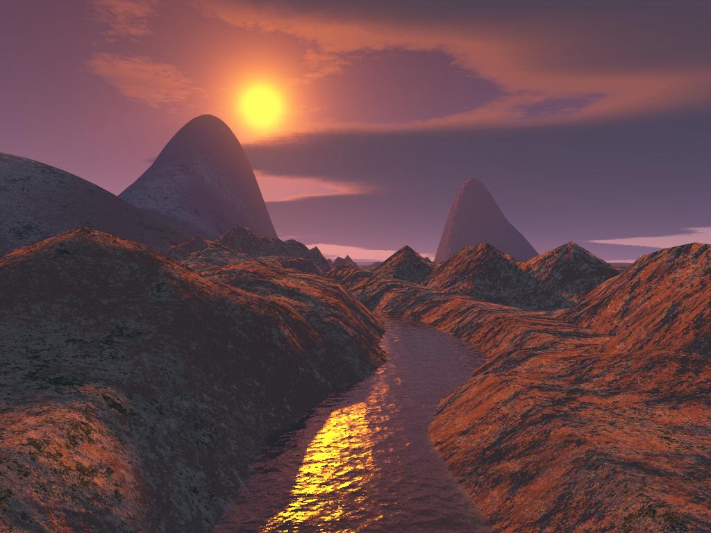 Fonds d'cran Art - Numrique 3D - Terragen de l''eau sur mars!!