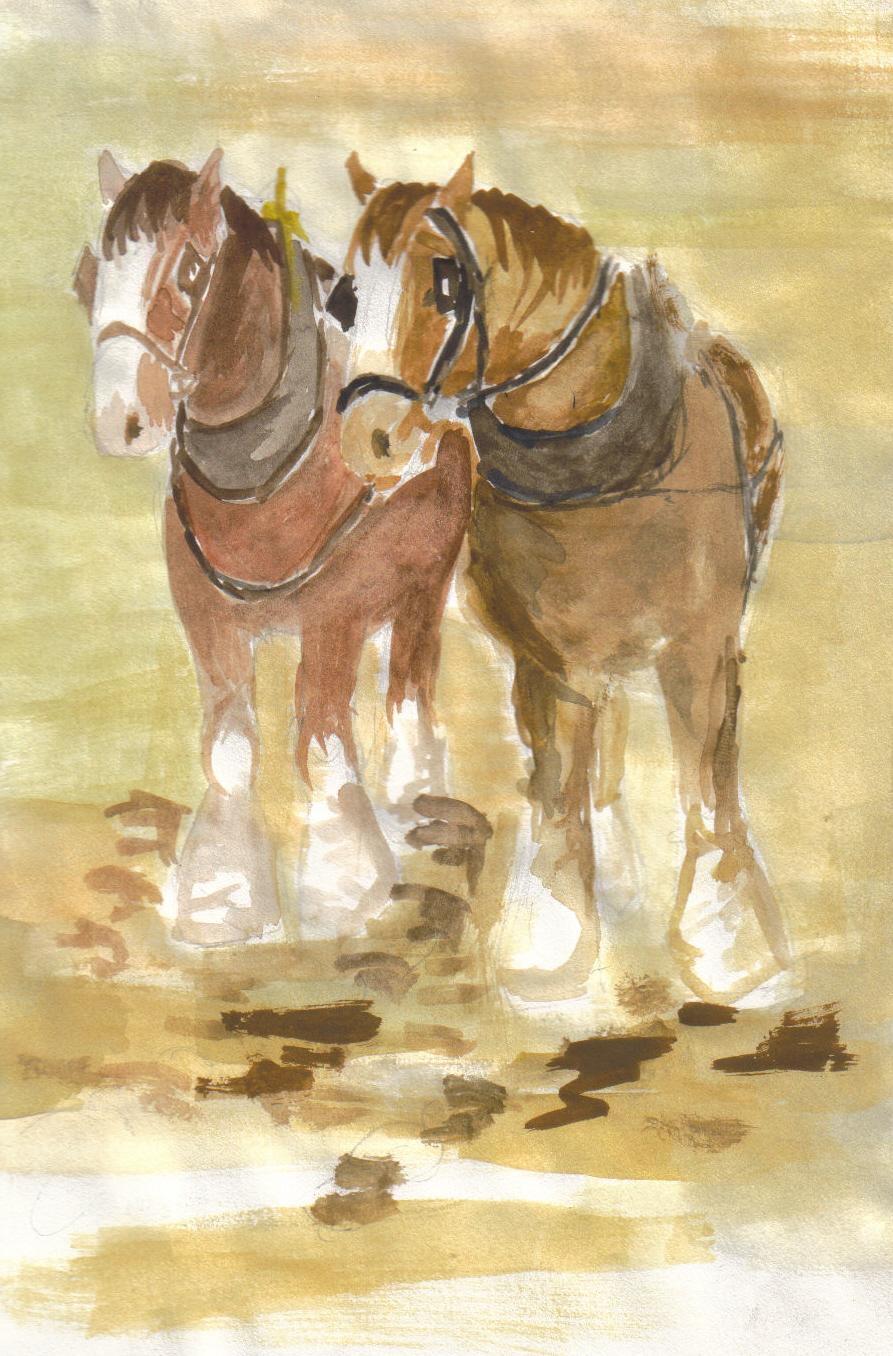 Wallpapers Art - Painting Animals Chevaux