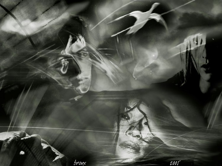 Wallpapers Digital Art Black & White un cri court dans la nuit...