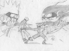 Wallpapers Art - Pencil Naruto Vs Neji