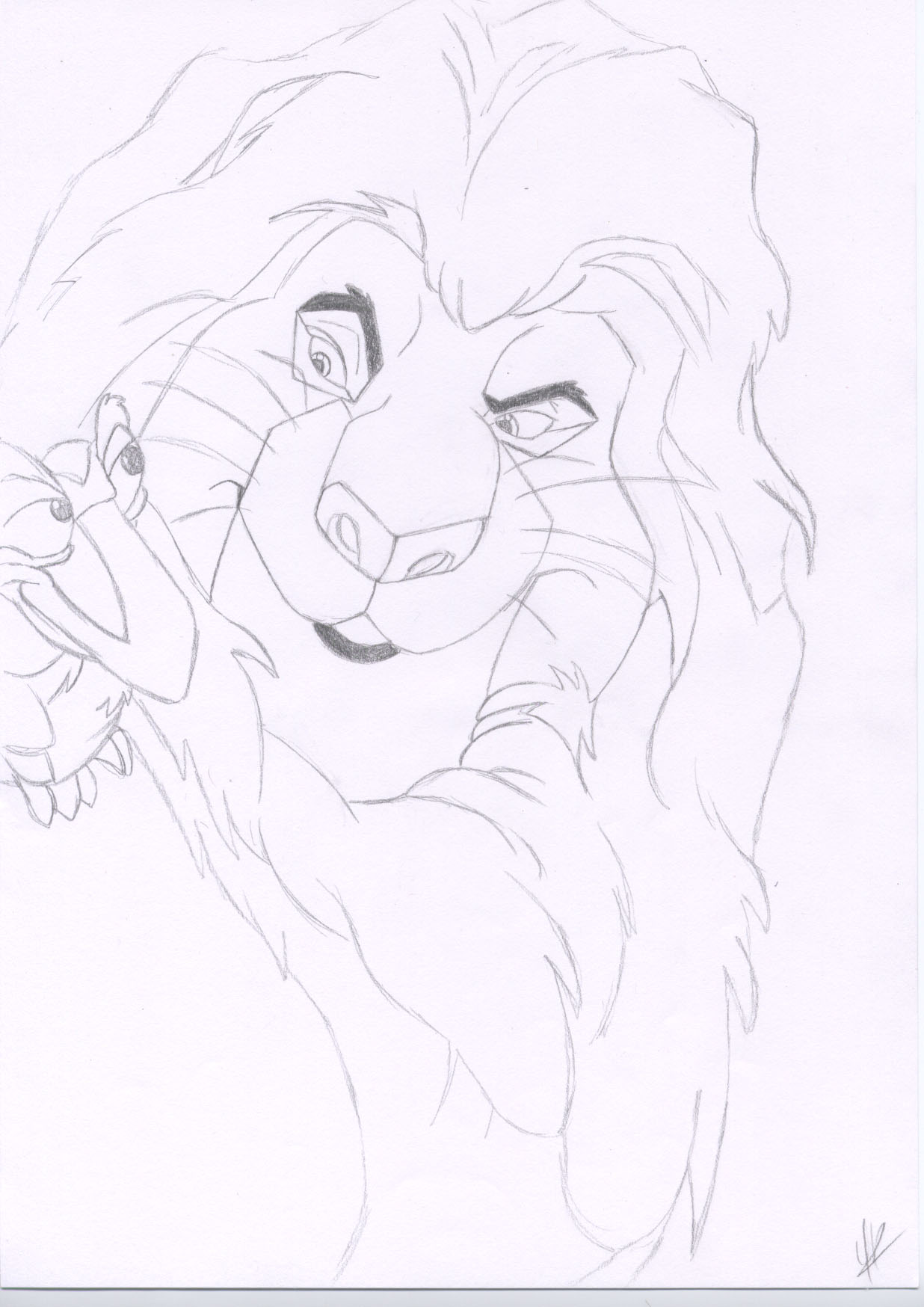 Wallpapers Art - Pencil Cartoons - The Lion King Le roi lion