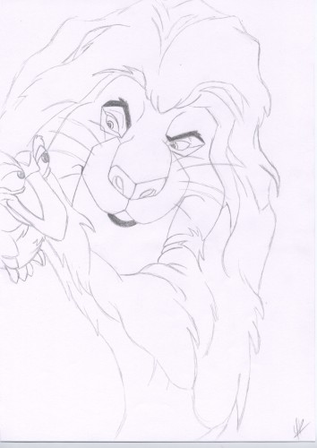 Wallpapers Art - Pencil Cartoons - The Lion King Le roi lion