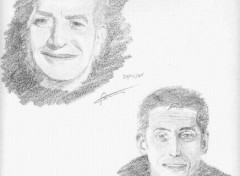 Wallpapers Art - Pencil Louis De Funes & Gad Elmaleh