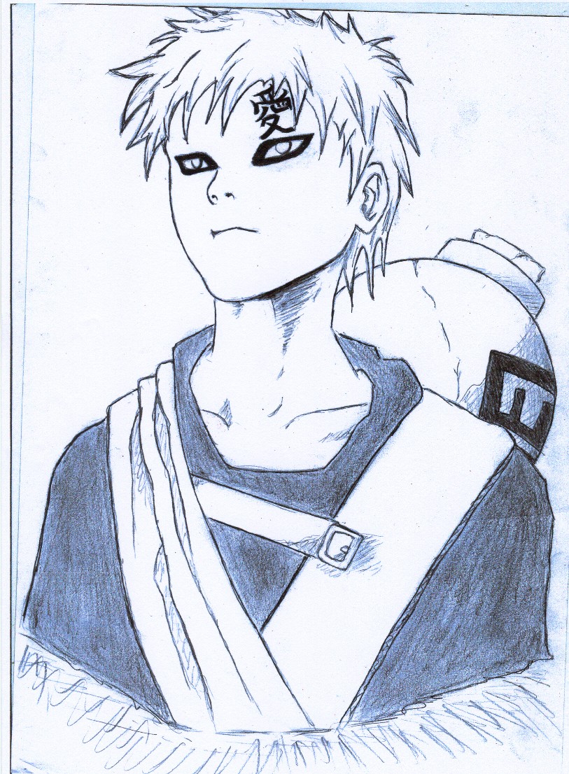 Fonds d'cran Art - Crayon Manga - Naruto gaara