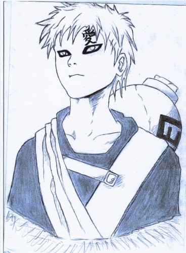 Wallpapers Art - Pencil Manga - Naruto gaara