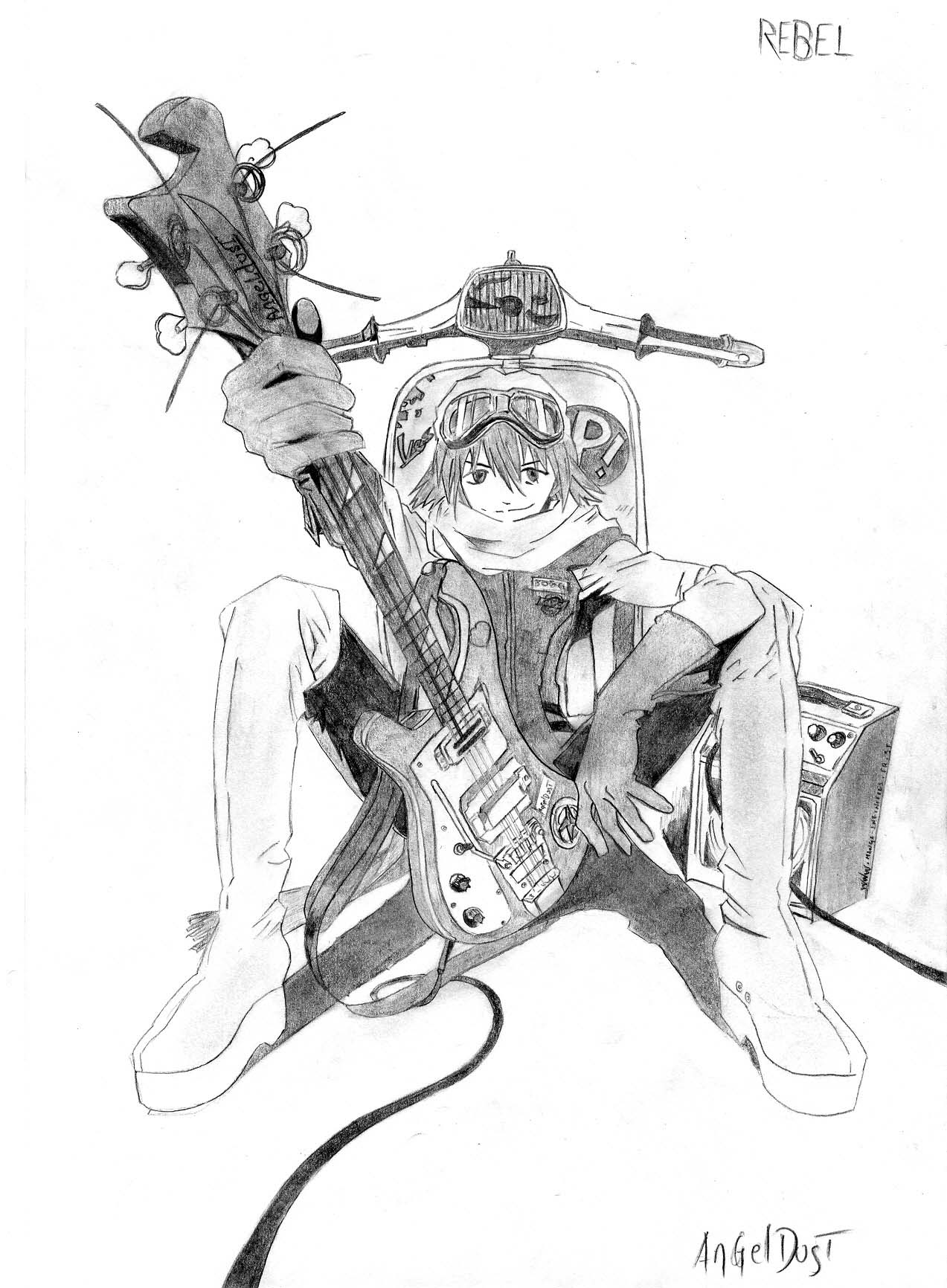 Fonds d'cran Art - Crayon Manga - Fooly Cooly FLCL FlCL