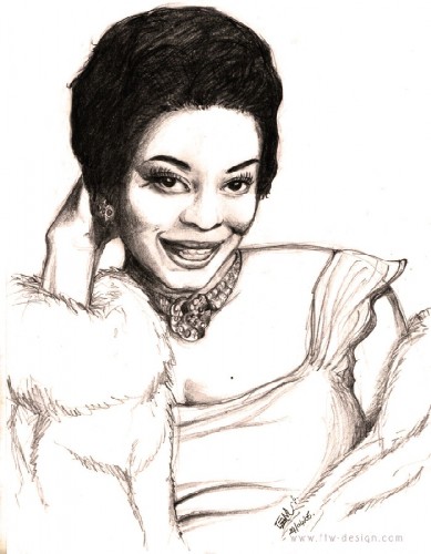 Wallpapers Art - Pencil Portraits Dinah Washington