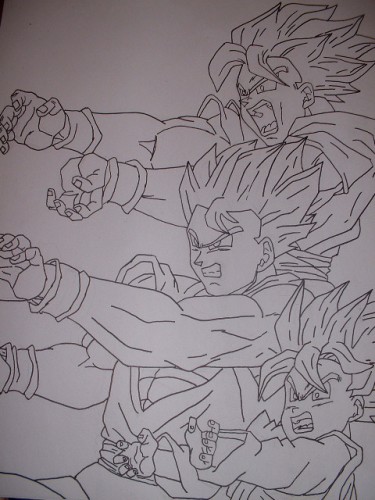 Wallpapers Art - Pencil Manga - Dragon Ball Z goku gohan et goten