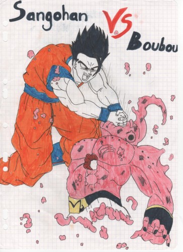 Wallpapers Art - Pencil Manga - Dragon Ball Z Sangohan contre Boubou