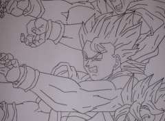 Fonds d'cran Art - Crayon goku gohan et goten