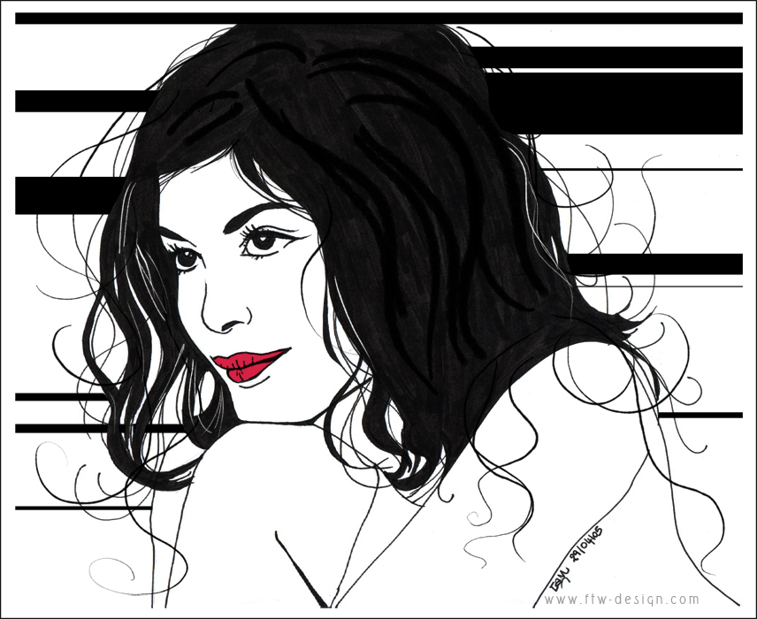 Wallpapers Art - Pencil Portraits Audrey Tautou