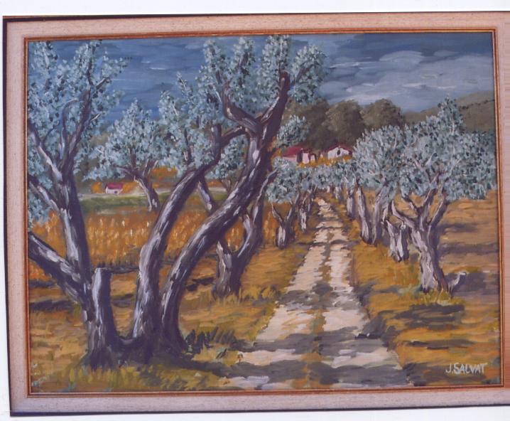 Fonds d'cran Art - Peinture Impressionniste le chemin des Oliviers