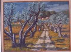 Wallpapers Art - Painting le chemin des Oliviers