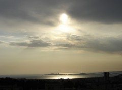 Fonds d'cran Nature coucher de soleil sur marseille