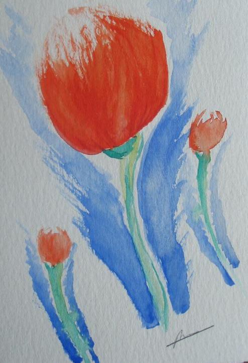 Fonds d'cran Art - Peinture Fleurs Ma premire aquarelle... bis