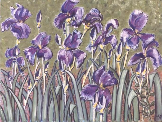 Wallpapers Art - Painting Flowers les iris de mon jardin