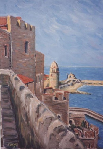 Fonds d'cran Art - Peinture Impressionniste collioure vue des remparts