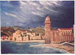 Wallpapers Art - Painting collioure vu du nord