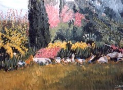 Wallpapers Art - Painting le parc fleuri