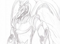 Wallpapers Art - Pencil guerrier dragon