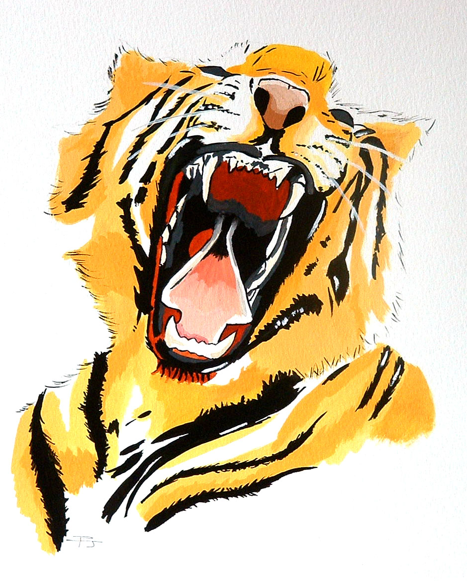 Fonds d'cran Art - Peinture Animaux tigre gouach