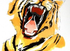 Wallpapers Art - Painting tigre gouach