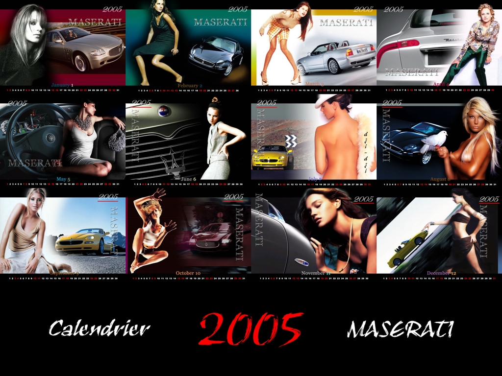 Wallpapers Cars Girls and cars calendrier maserati 2005