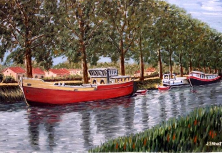 Fonds d'cran Art - Peinture Impressionniste le canal du midi