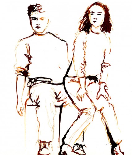 Fonds d'cran Art - Crayon Personnages Philippe et Manue