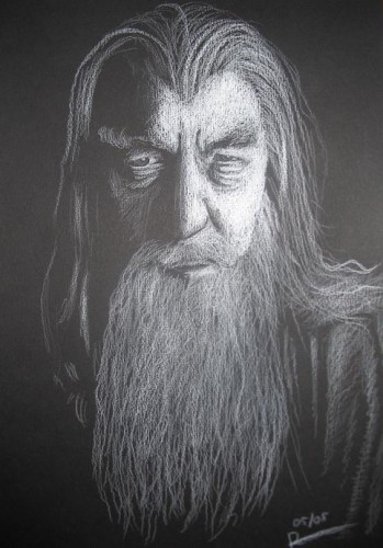 Fonds d'cran Art - Crayon Fantasy - Seigneur des anneaux Gandalf