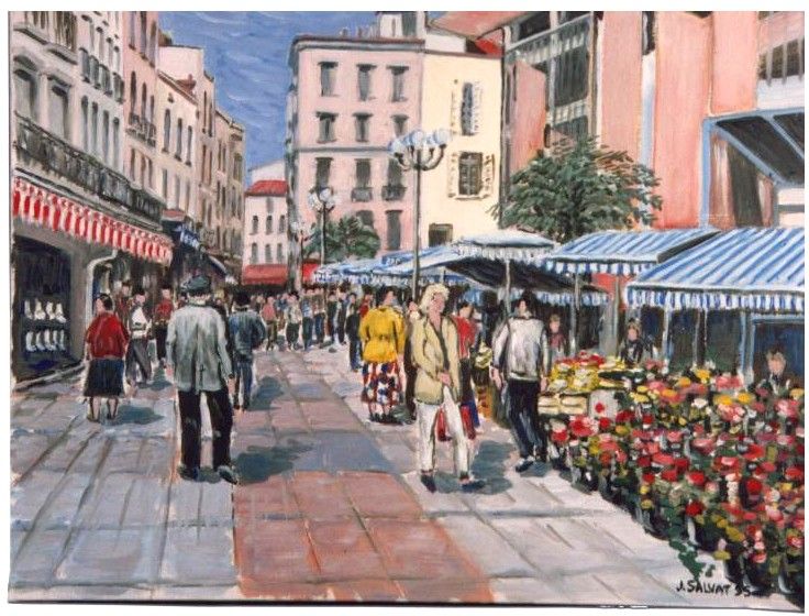 Wallpapers Art - Painting Impressionist Le march  Perpignan