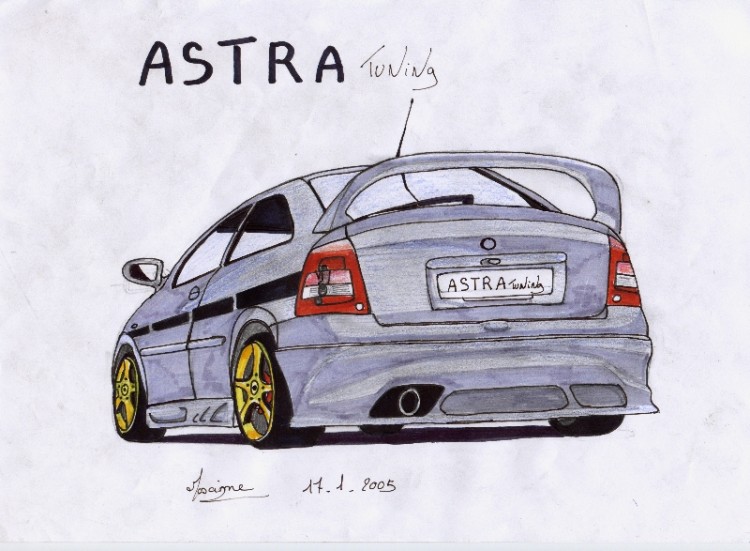 Wallpapers Art - Pencil Cars and motorbikes Astra tuning