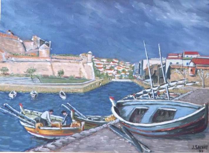 Fonds d'cran Art - Peinture Impressionniste Collioure dpart a la pche