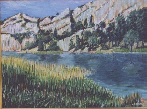 Fonds d'cran Art - Peinture Impressionniste le Barrage de Puyseoue .