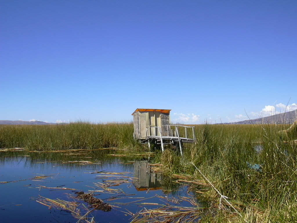 Wallpapers Nature Sunsets and sunrises Cabane sur le lac Titicaca