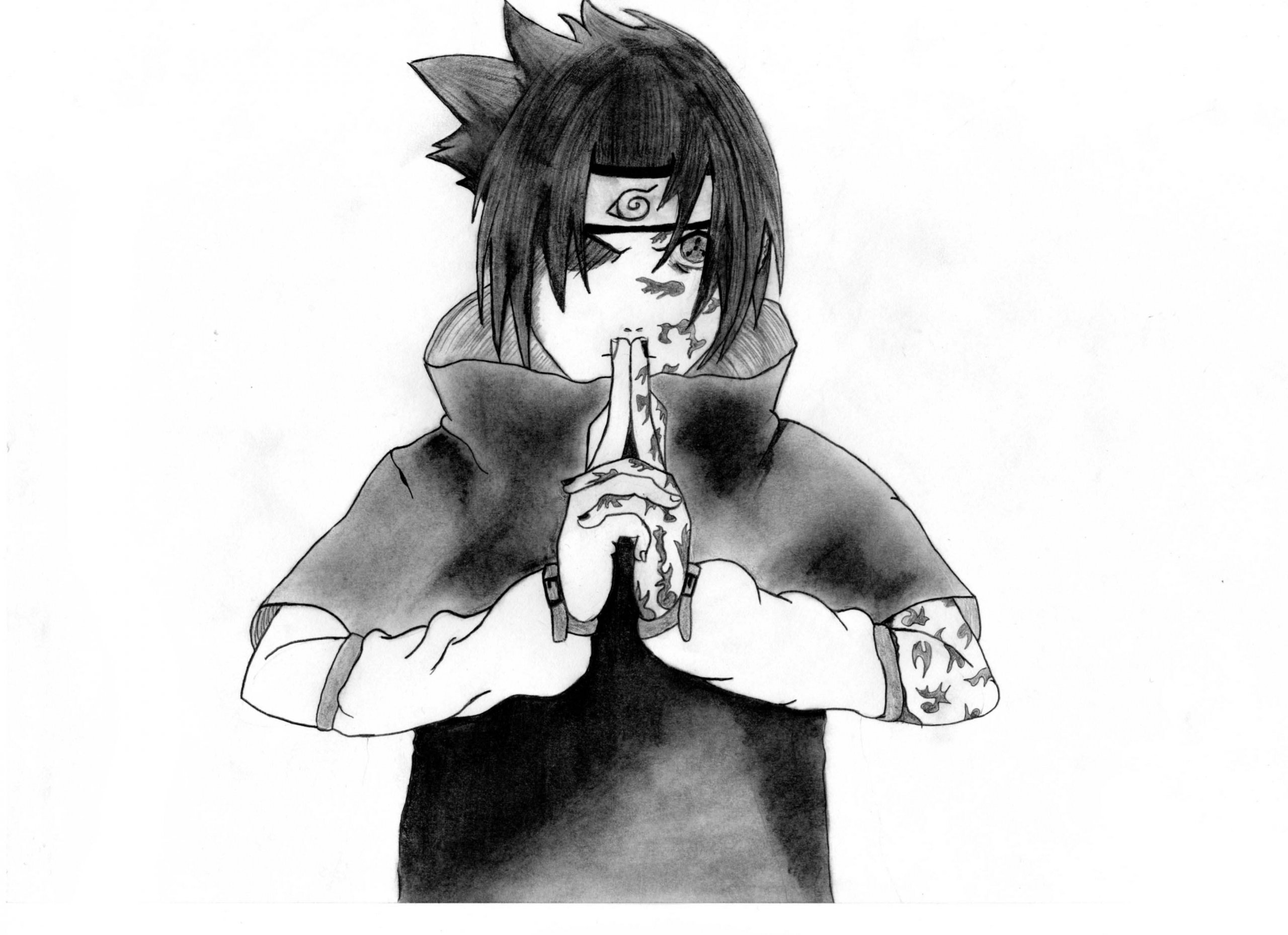 Wallpapers Art - Pencil Manga - Naruto Sasuke