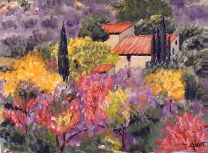 Wallpapers Art - Painting Impressionist Provence , un Mas