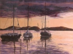 Fonds d'cran Art - Peinture marine du soir